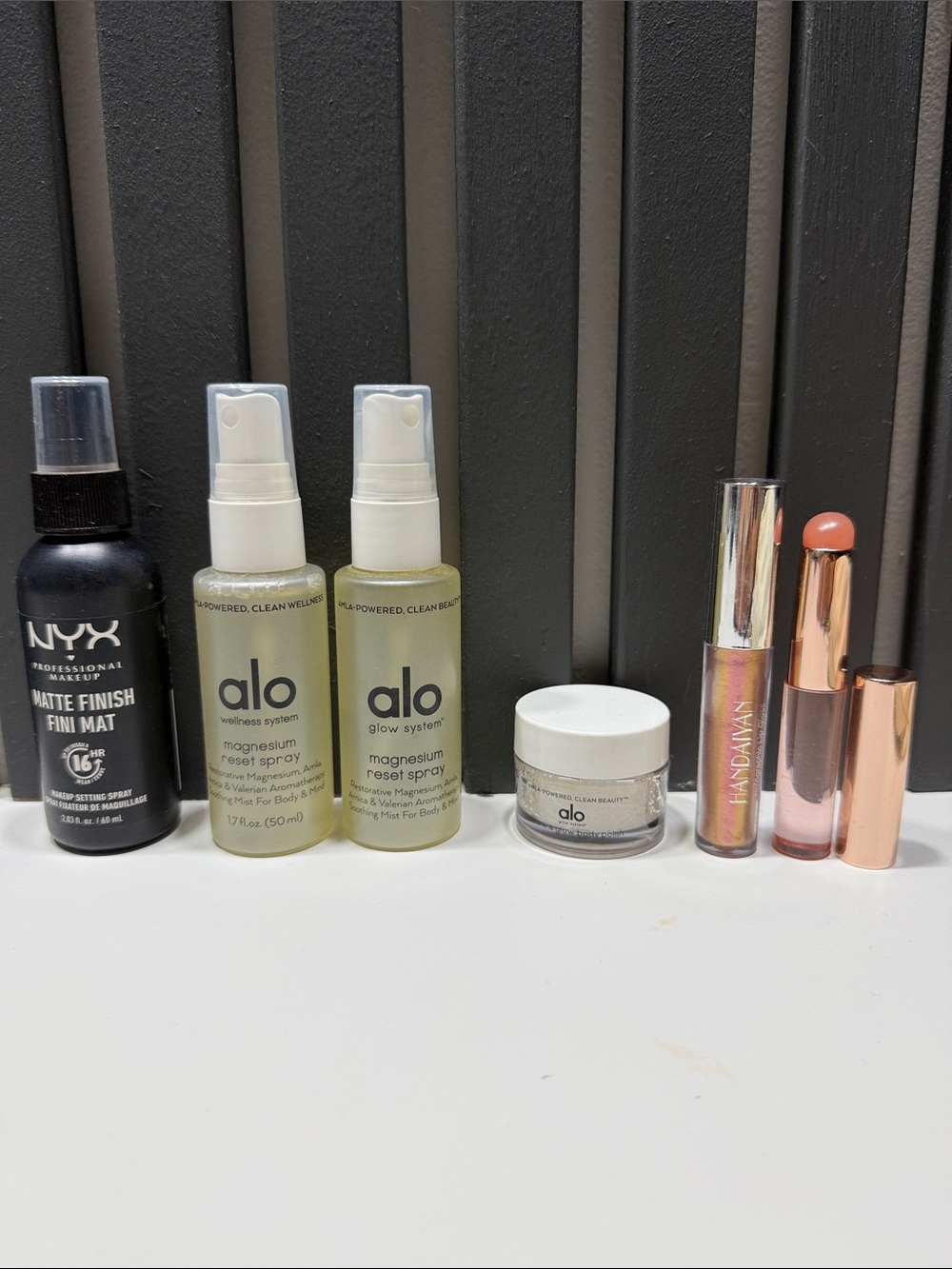 NYX Matte Finish Setting Spray & Neutral Makeup Set - Black, White, Rose Gold